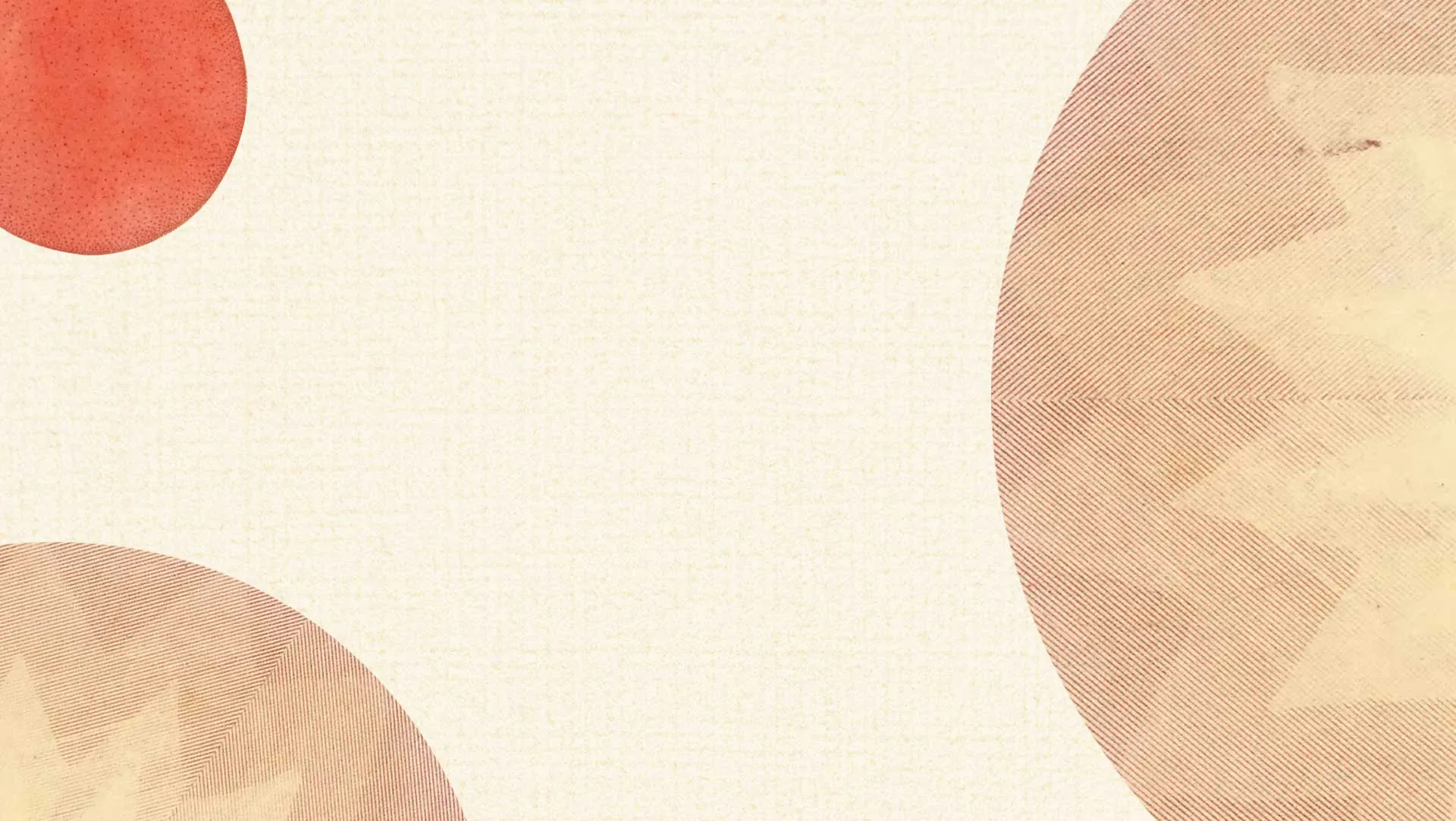 Minimal collage of pale orange suns on cream paper